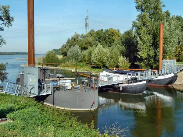 Pontoon Bridge Old Wupper Estuary — Stock Photo, Image