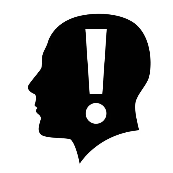 Human Head Exclamation Mark Symbol White — Stock Photo, Image