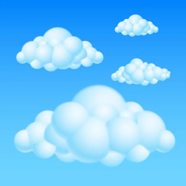 Cartoon Bubble Clouds Illustration White Background Design — Stock Photo, Image