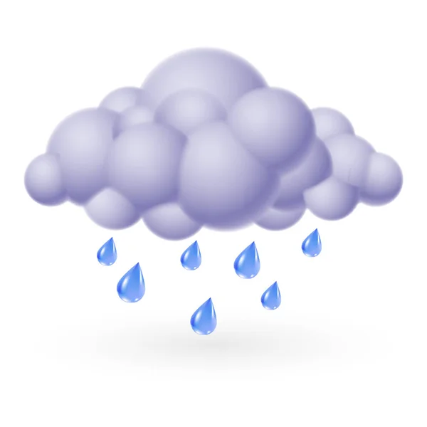 Enkelvädersikon Bubble Cloud Med Regn — Stockfoto