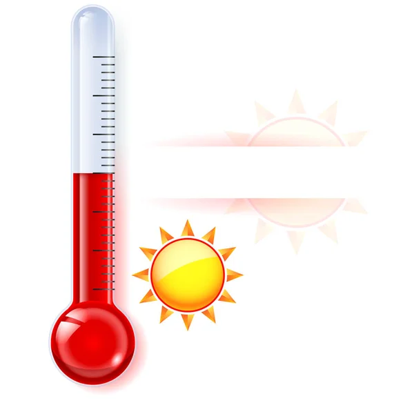 Termometer Efter Årstider Sommar Illustration Vitt — Stockfoto