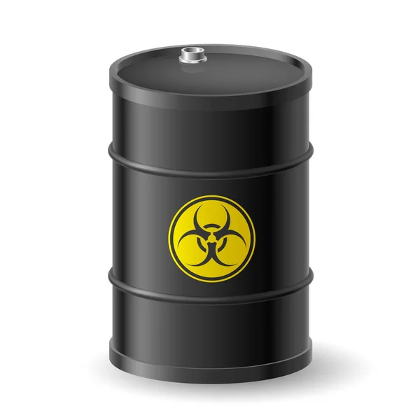 Vertical Biohazard Black Barrel Illustration White — Stock Photo, Image