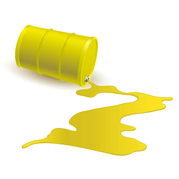 Barrel Spilled Yellow Liquid Illustration White — Stock Photo, Image