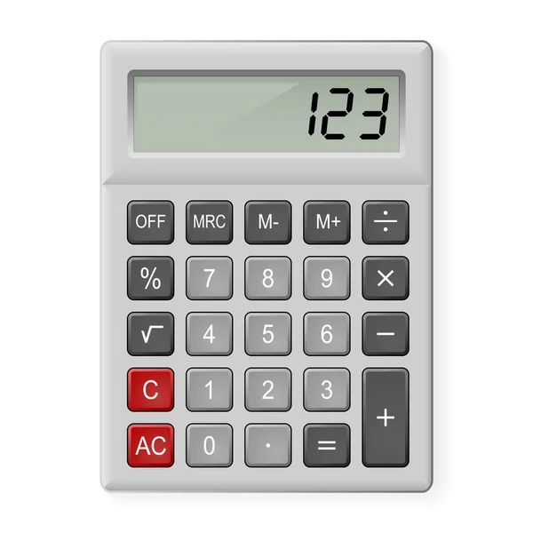 Top View Gray Calculator Illustration White — Stock Photo, Image