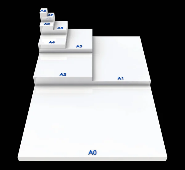 3D格式Din A0概念改为A8 — 图库照片