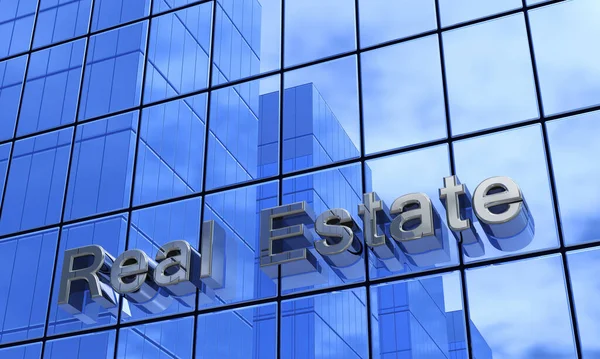 Real Estate Facades Concept Blue — Stock Photo, Image