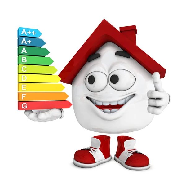 Klein Huis Rood Top Energieverbruik — Stockfoto