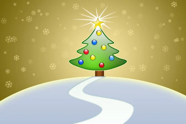 Dekoratif Arka Planda Stilize Edilmiş Noel Ağacı — Stok fotoğraf