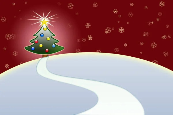 Stylizované Vánoční Stromeček Dekorativním Pozadí — Stock fotografie