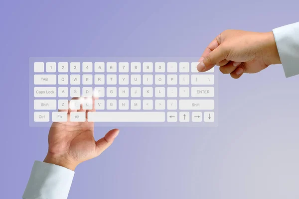 Hands Keyboard Computer Keyboard — Stock Photo, Image