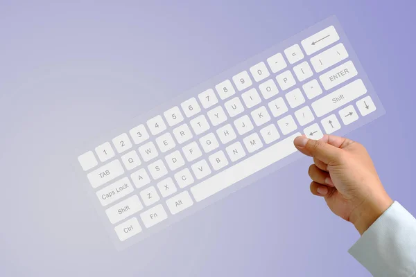 Manos Teclado Teclado Del Ordenador — Foto de Stock