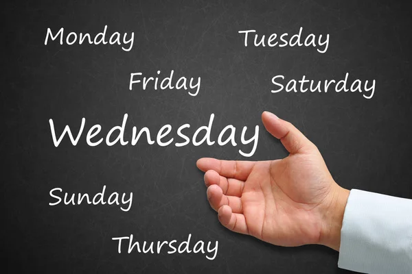 Wednesday Written Blackboard Hand — Stock Photo, Image