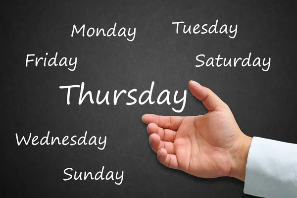 Thursday Written Blackboard Hand — Stock Photo, Image