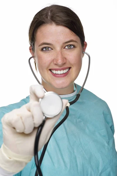Lékař Stetoskopem Lékařská Péče — Stock fotografie