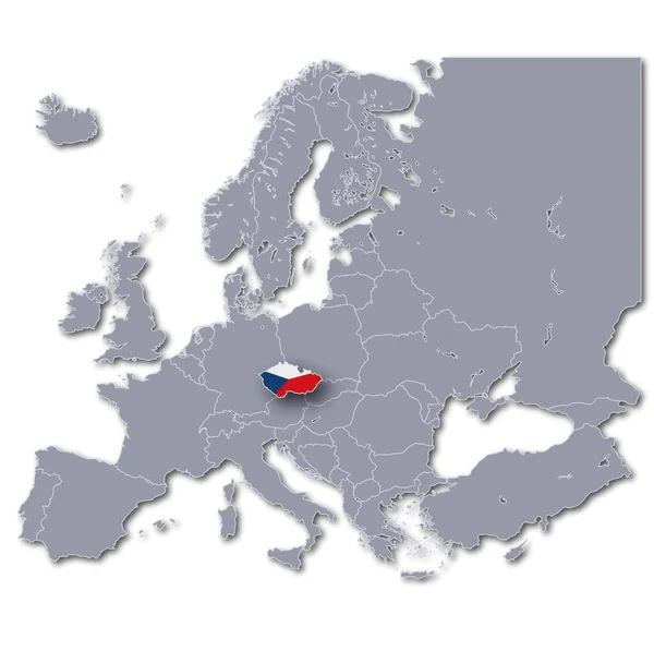 Eurpe Map Czech Republic — стокове фото