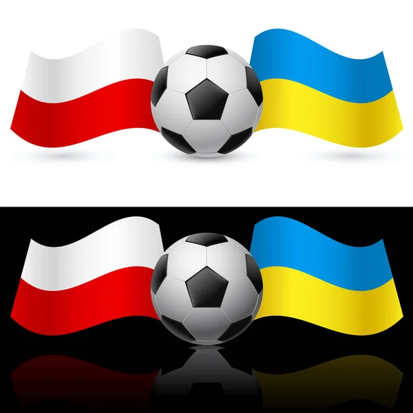 Europa Fútbol Veintidós Ucrania Polonia Ilustración Blanco Negro — Foto de Stock