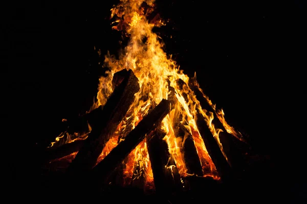 Feuerflamme Loderndes Lagerfeuer — Stockfoto