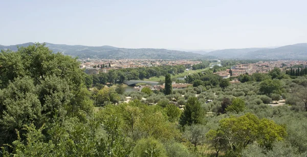 Toszkána Olaszország Firenzében Napos Megvilágított Panoráma — Stock Fotó