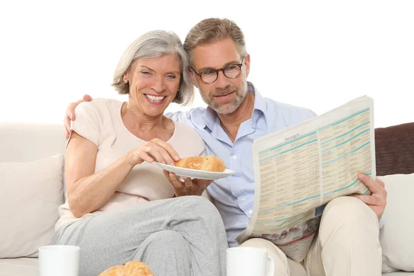 Woman Man Posing White Background — Stock Photo, Image