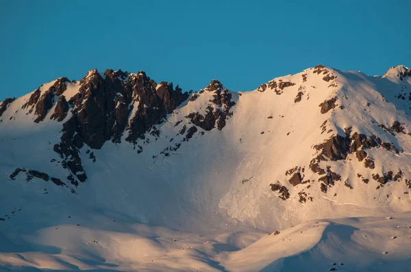Sonnenuntergang Der Winterlichen Bergwelt Montafon Österreich — Stockfoto
