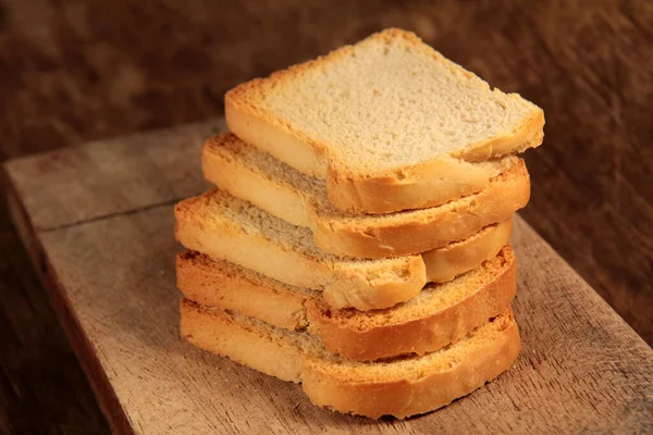 Sliced Bread Wooden Background — Stock Photo, Image