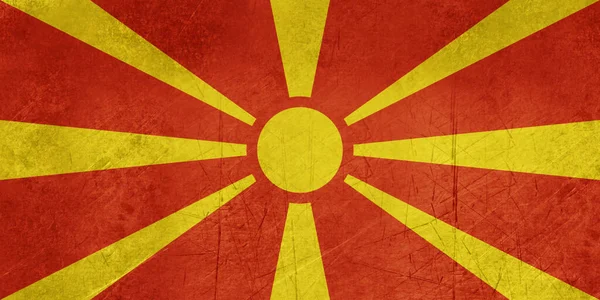 Grunge Bandiera Stato Sovrano Del Paese Macedonia Colori Ufficiali — Foto Stock