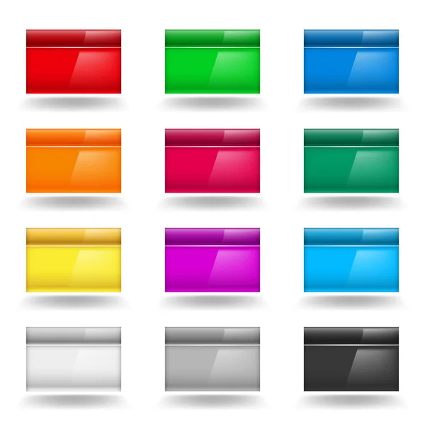 Set Colori Delle Finestre Del Computer Illustrazione Bianco — Foto Stock