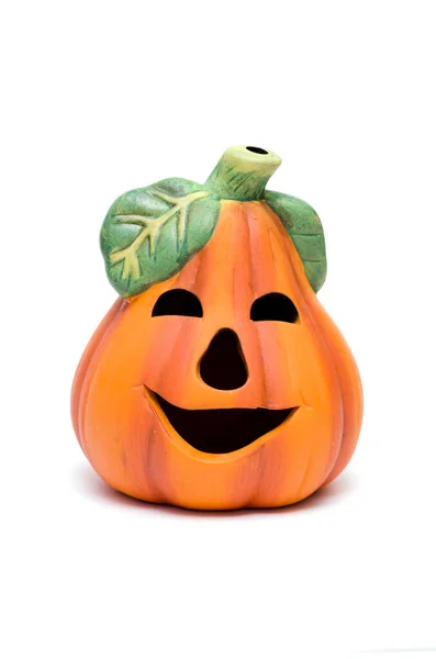 Laughing Pumpkin Orange White Background — Stock Photo, Image