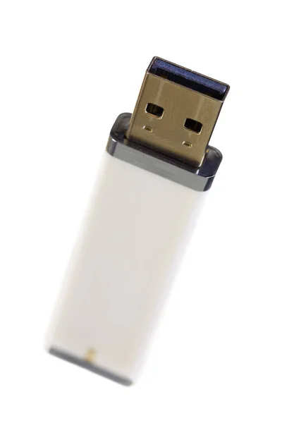 Zamknij Pamięci Flash Usb Białym Tle — Zdjęcie stockowe