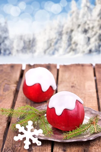 Zimowe Jabłko Glazurą — Zdjęcie stockowe