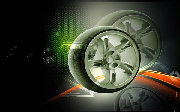 Digital Illustration Alloy Wheel Colour Background — Stockfoto