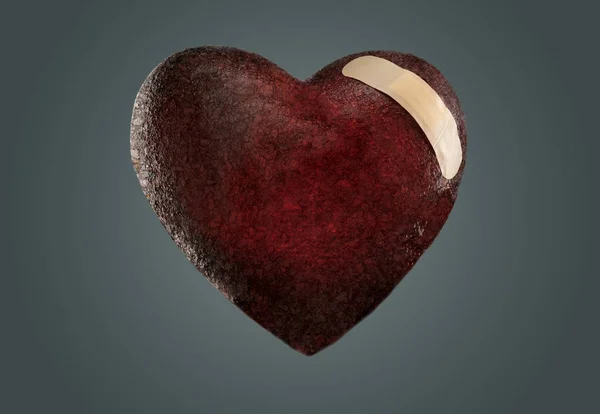 Coeur Brisé Avec Bandage — Photo