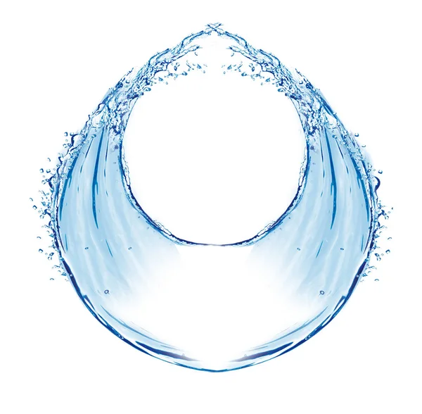 Blue Water Splash Isolated White Background — Stock Photo, Image