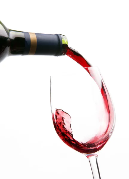 Kırmızı Şarap Ağzınız Için Tasarlanmış Bir Kap Içine Düşüyor — Stok fotoğraf