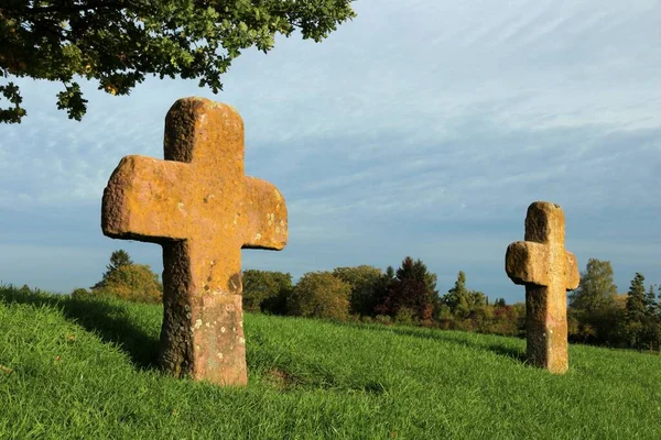 Vista Panorâmica Crucifixo Cristão — Fotografia de Stock