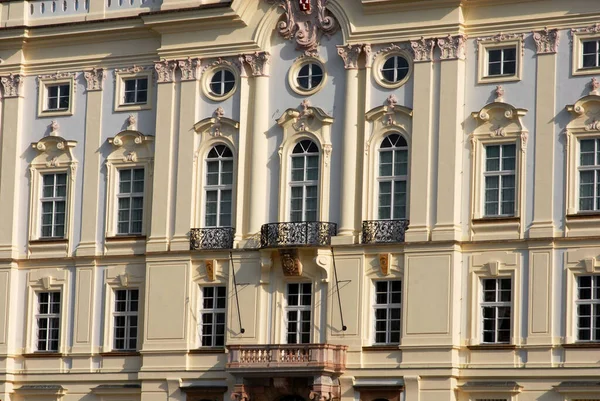 Detalle Arquitectónico Balcones Edificio Praga — Foto de Stock