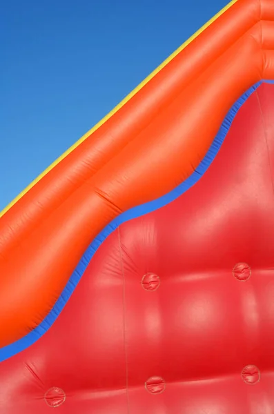 Partial View Colorful Inflatable Blow Toy Blue Sky Background — Stock Photo, Image