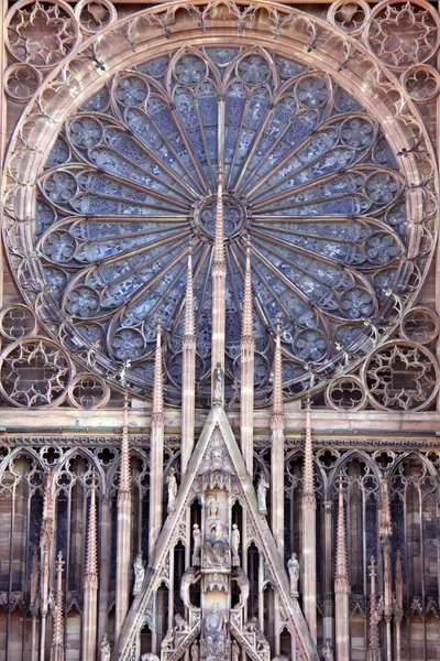 Cathédrale Strasbourg Rosette Sur Front Ouest — Photo