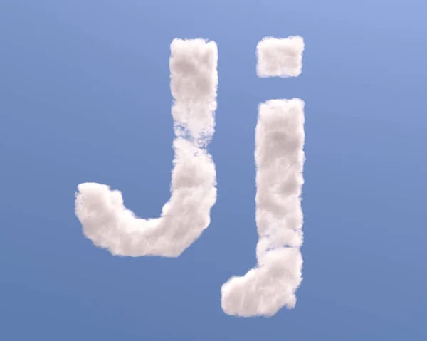 文字J雲の形状 白い背景に隔離 — ストック写真