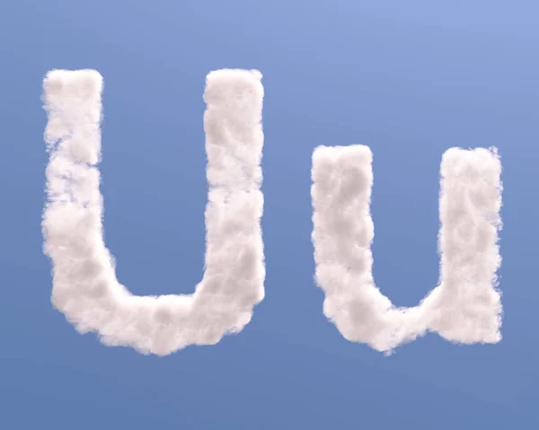 Форма Хмари Літери Ізольована Білому Тлі — стокове фото