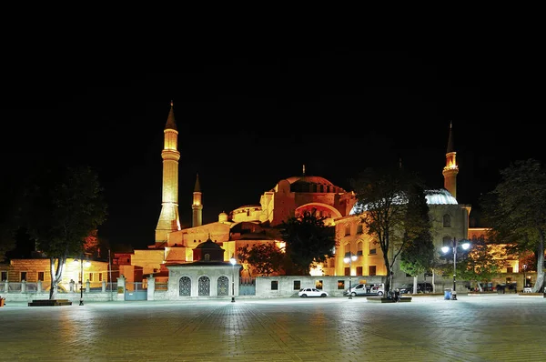 Нічна Стрілянина Hagia Sophia Істанбулі — стокове фото