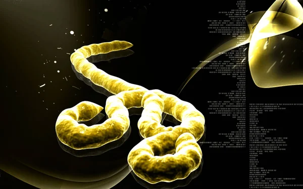Ilustração Digital Vírus Ebola Fundo Colorido — Fotografia de Stock