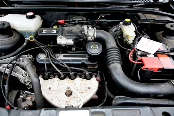 Looking Engine Compartment Stock Picture