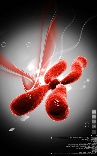 Cyfrowa Ilustracja Chromosomu Tle Koloru — Zdjęcie stockowe