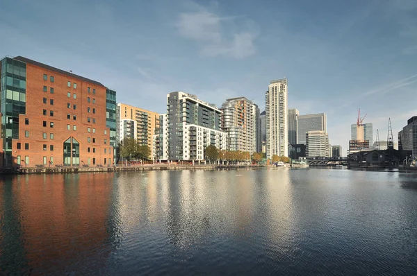 Vista Panorámica Del Distrito Canary Wharf Londres — Foto de Stock