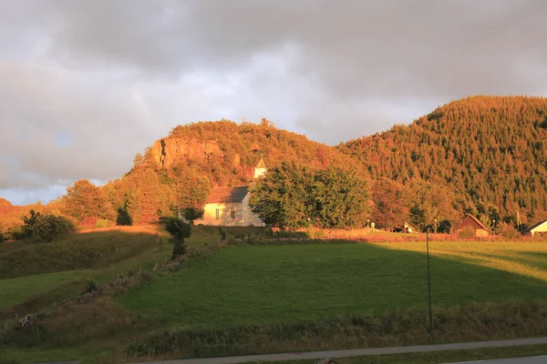 Solnedgång Humör Fjorden — Stockfoto