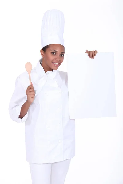 Chef Avec Tableau Blanc — Photo