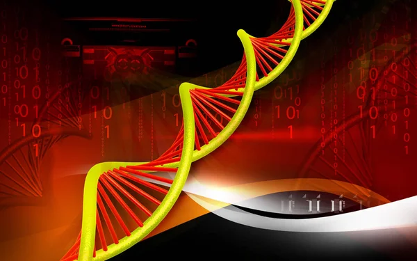 Digital Illustration Dna Structure Colour Background — Stock Photo, Image