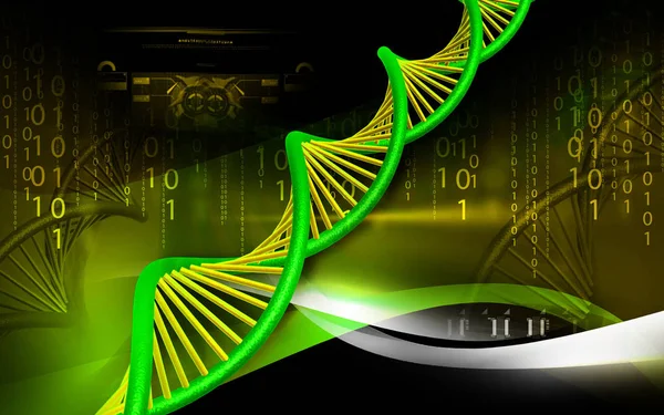 Digitale Afbeelding Dna Structuur Kleur Achtergrond — Stockfoto