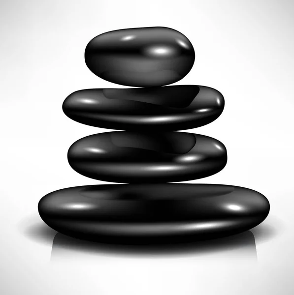 Eenvoudige Stapel Van Zwarte Massage Spa Stenen — Stockfoto